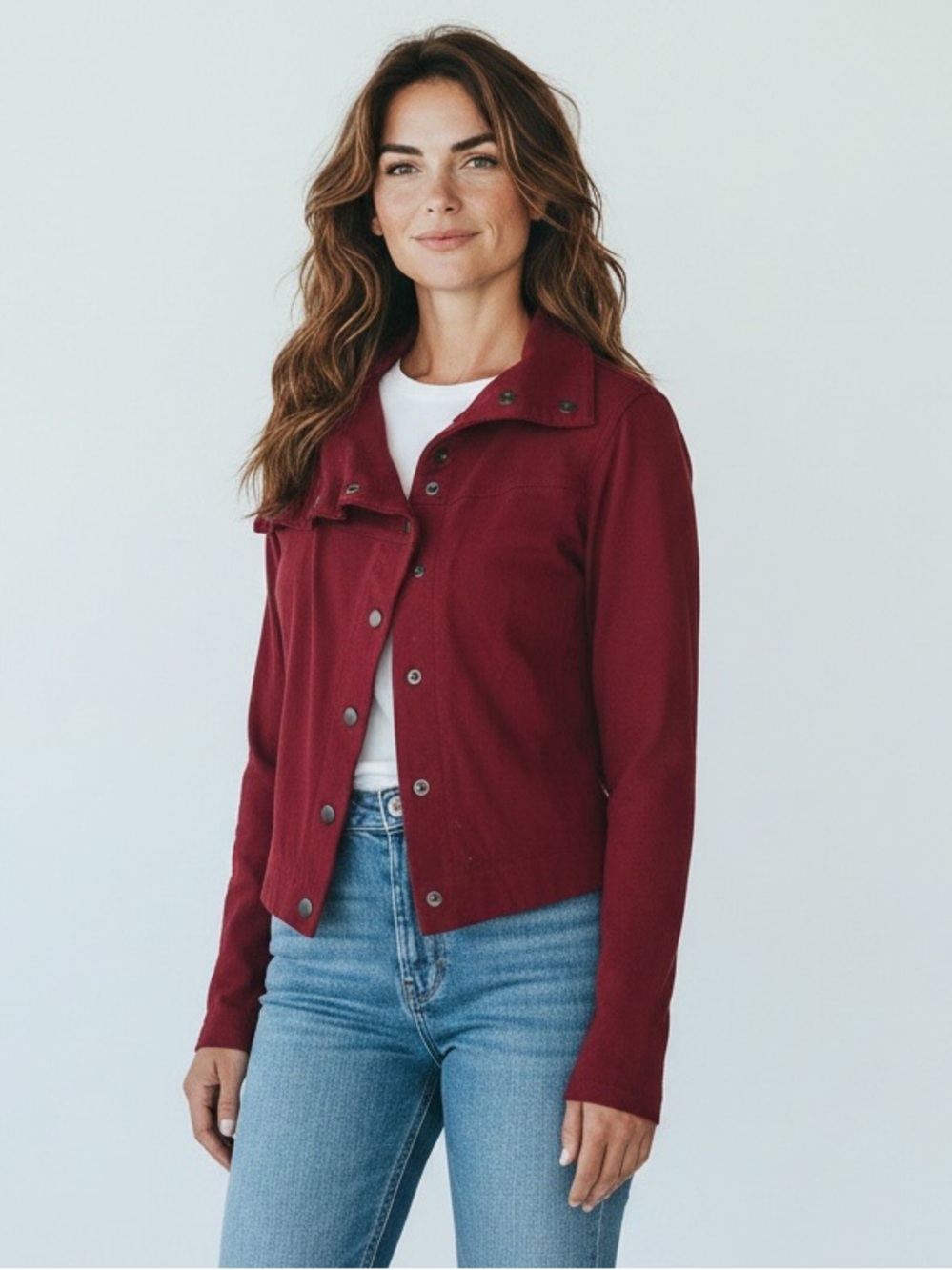 Burgundy Cropped Jacket